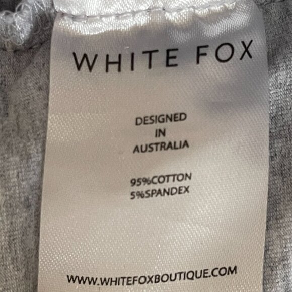 White Fox Women's Gray Lounge Shorts Navy Trim Drawstring Casual Comfy Size: M - Picture 6 of 7